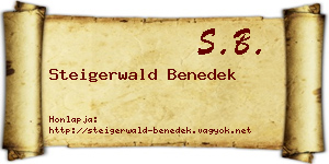 Steigerwald Benedek névjegykártya