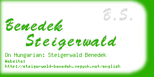 benedek steigerwald business card